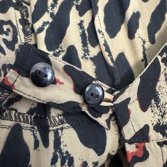 Go Fish Wrap Dress Womens XXL Animal Print Midi Rayon Mobwife Artsy Boho - Picture 4 of 13